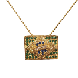 Brazilian Flag Necklace