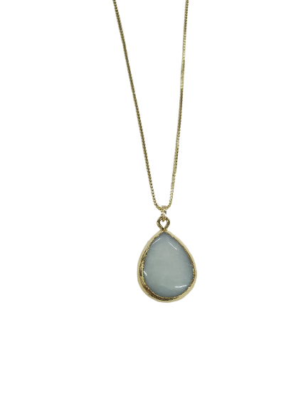 Small Moonstone Teardrop Charm Necklace