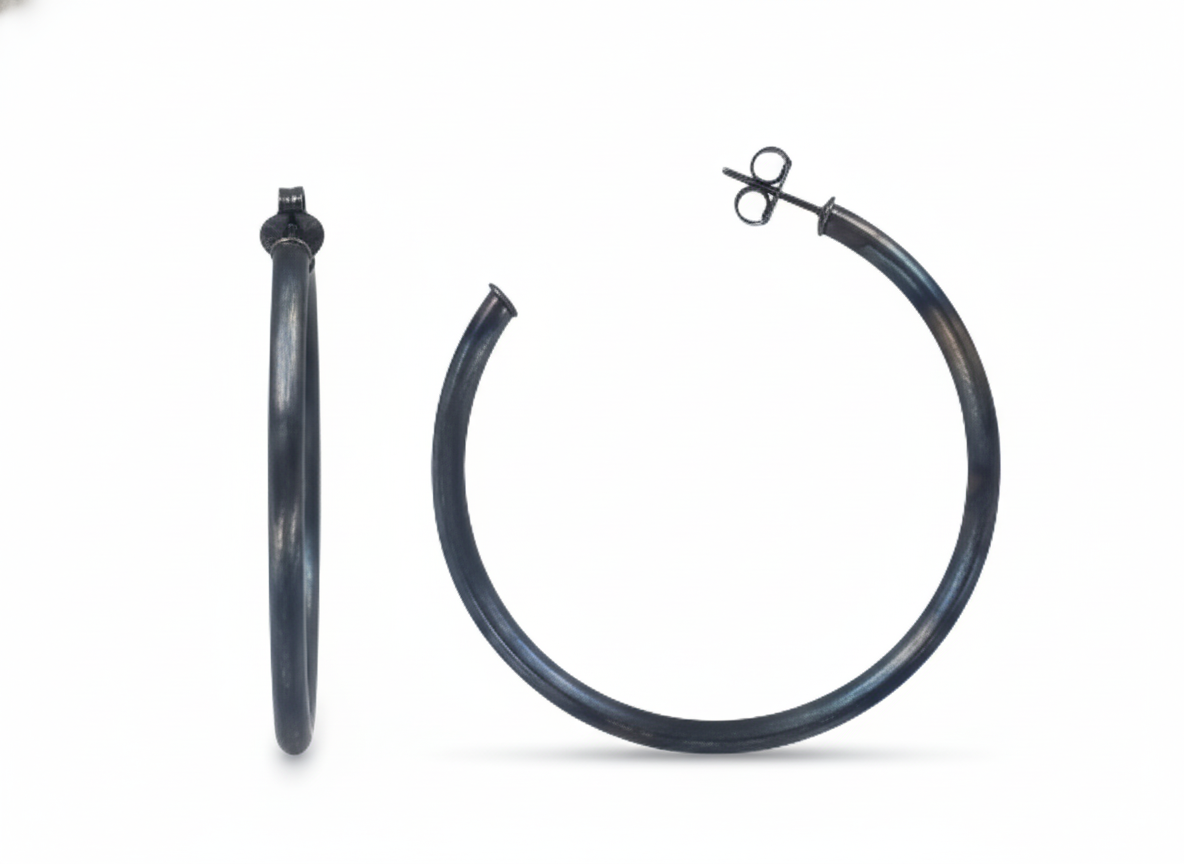 Sheila Fajl burnished gun metal everybody’s favorite hoop earrings
