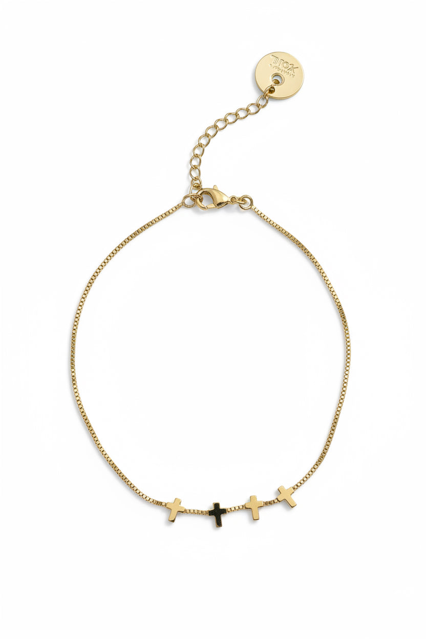 Sheila Fajl Gold delicate bracelet with small cross , crosses