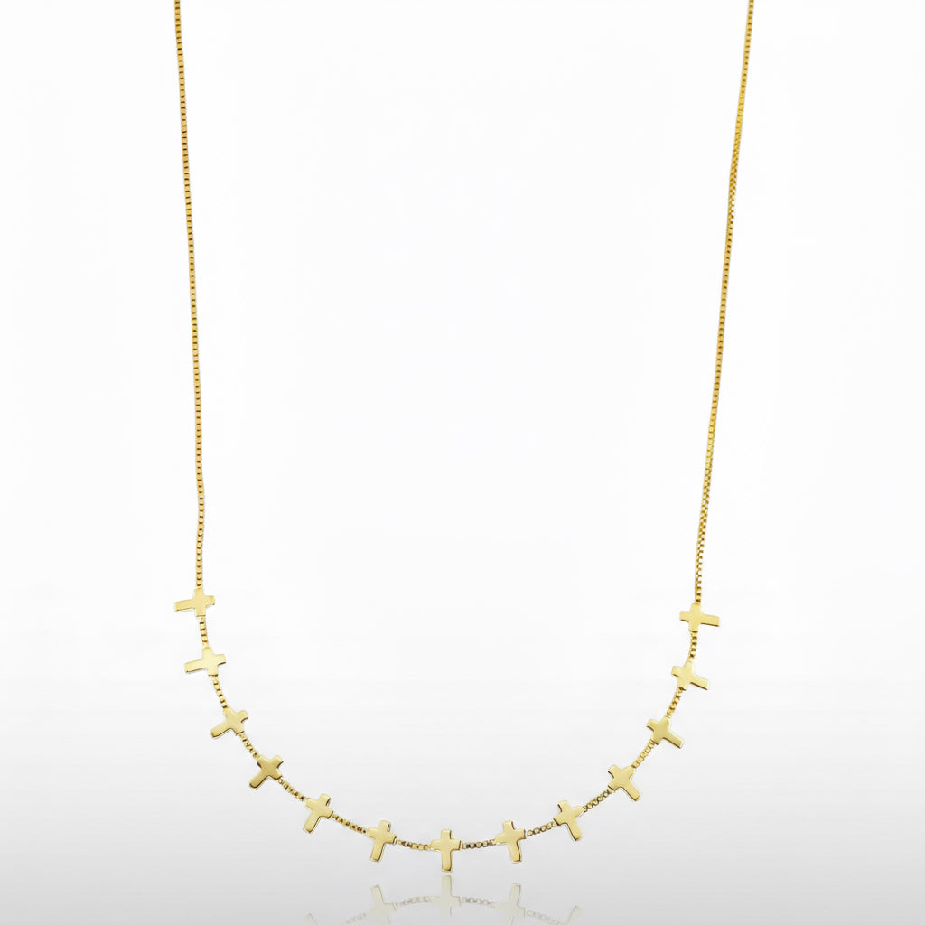 Sheila Fajl delicate Gold necklace with small crosses