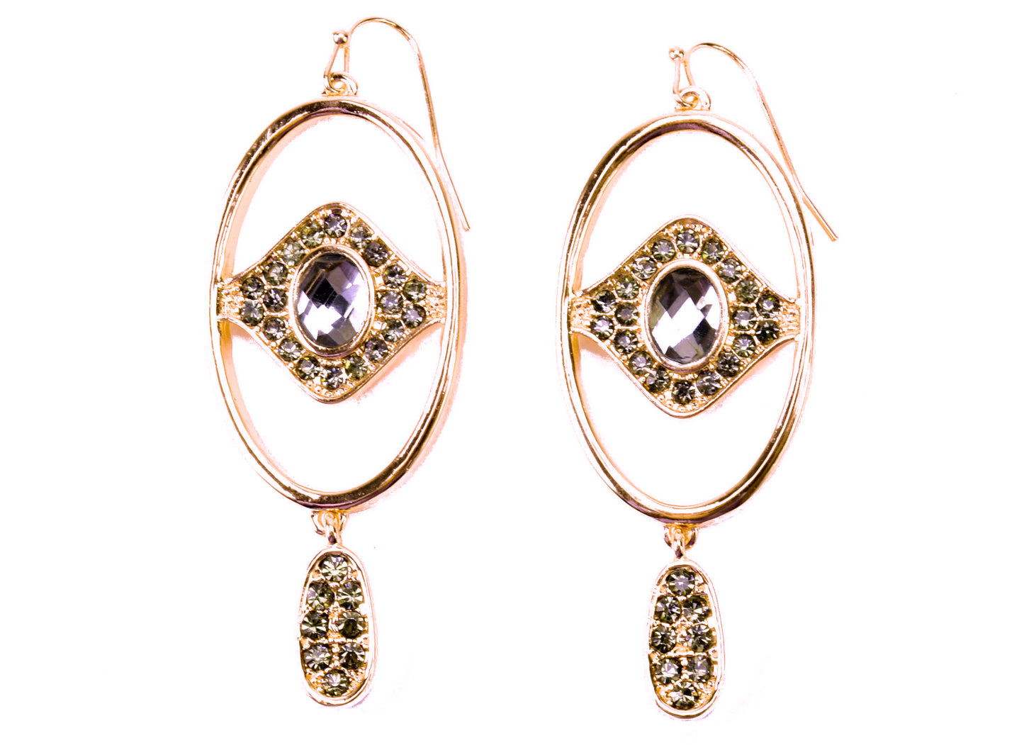 Rose Gold Evil Eye Earrings with Black Diamond