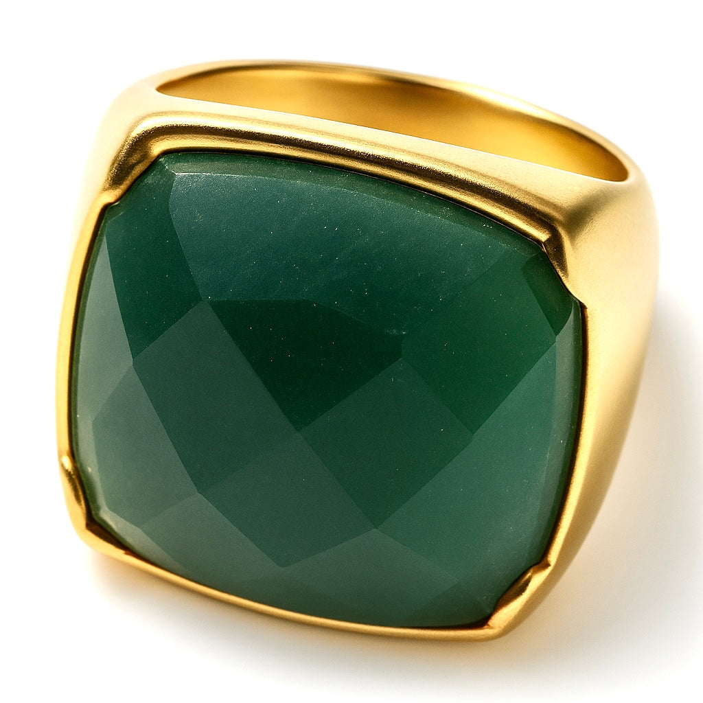 Green Quartz Claw Ring Size 6.5