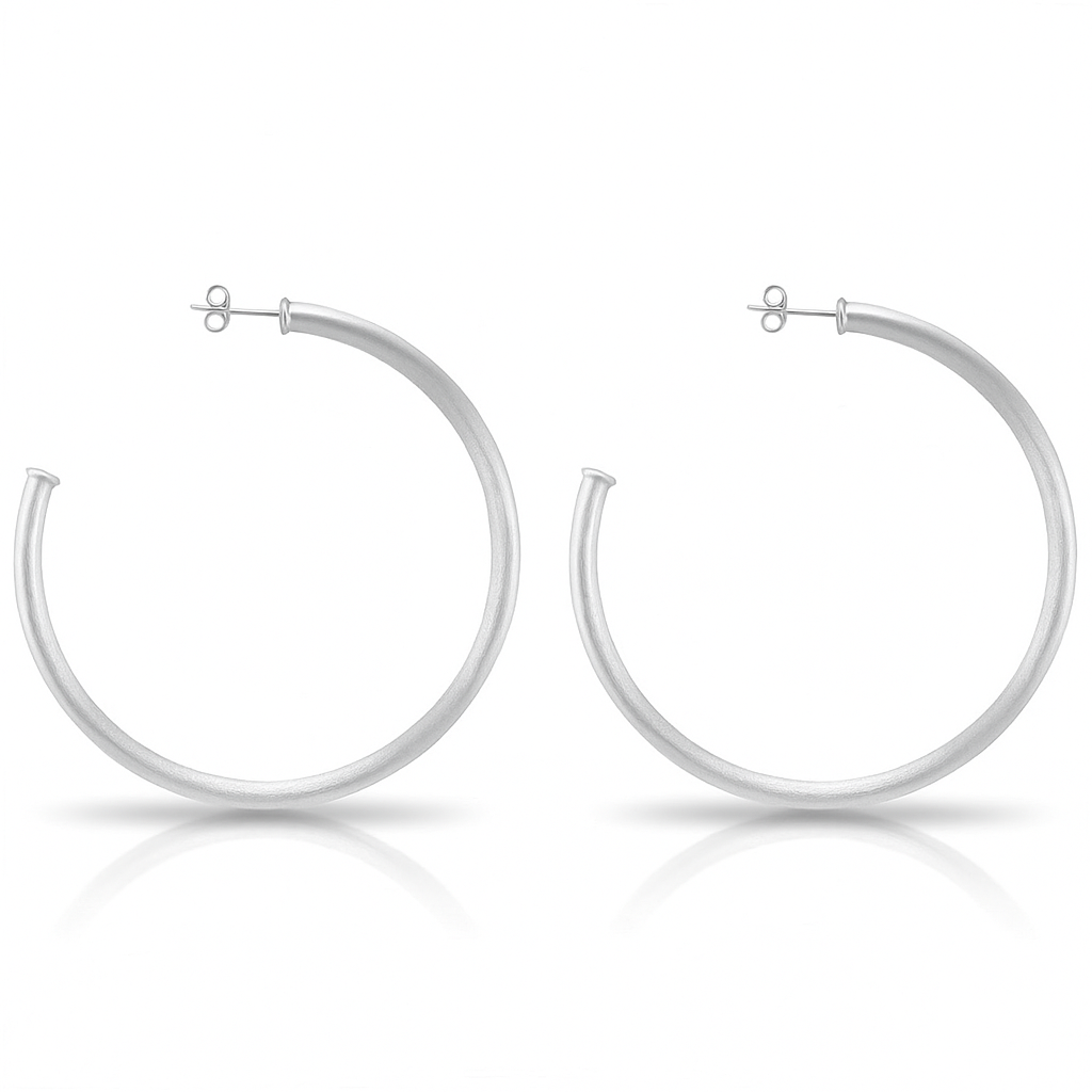 Sheila Fajl brushed Silver Everybody’s favorite hoop earrings