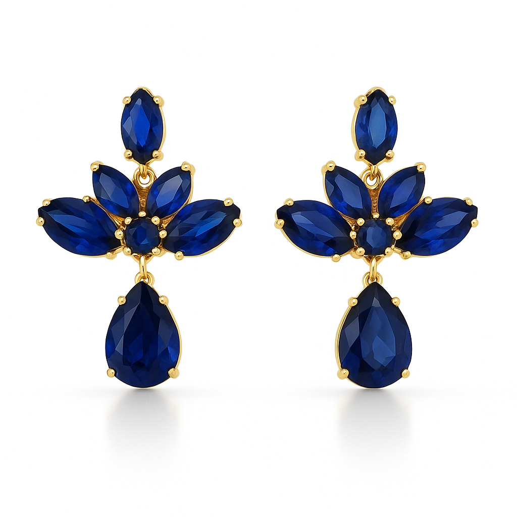 Sodalite Floral Earrings