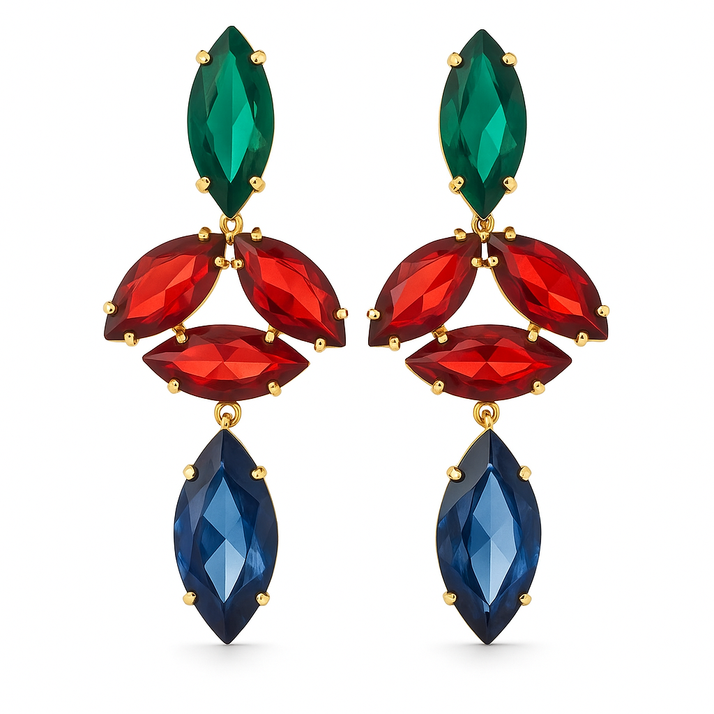 Jewel Tone Dangle Earrings