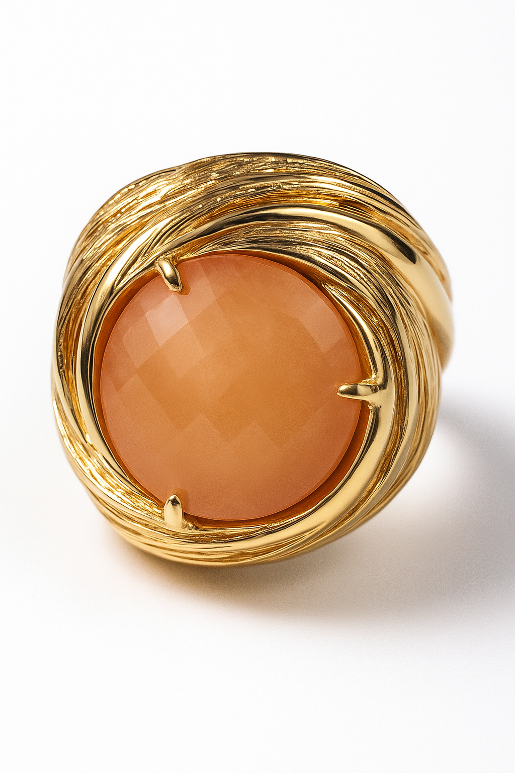 Coral Set Weaved Ring Size 6