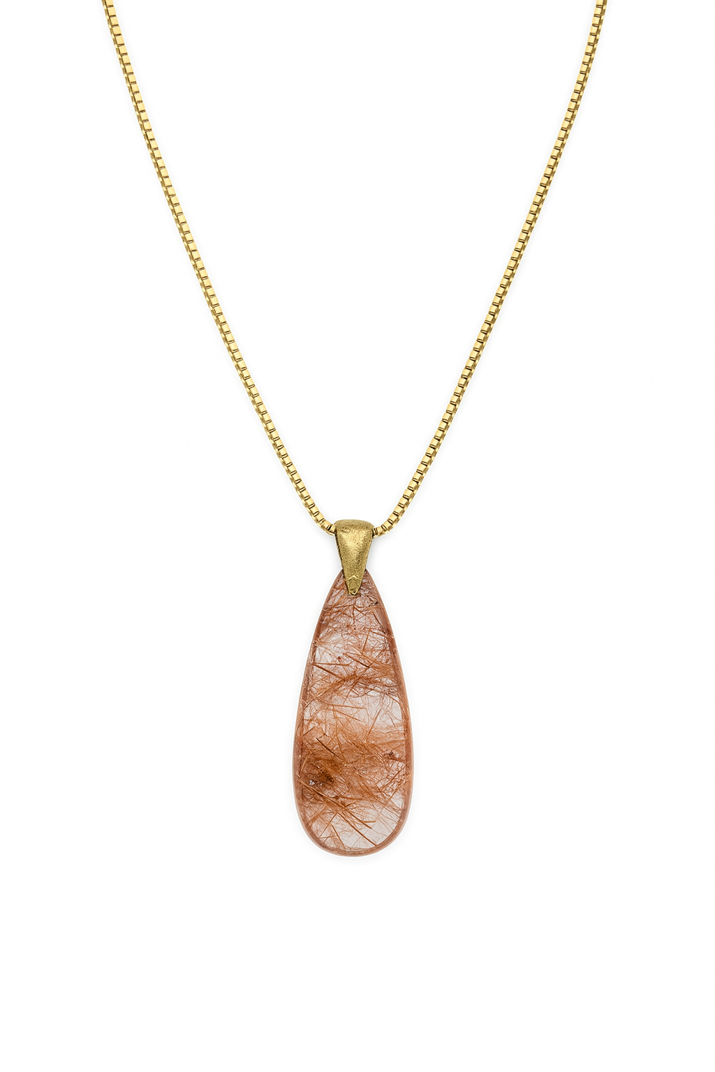 Red Rutilated Quartz Charm Necklace