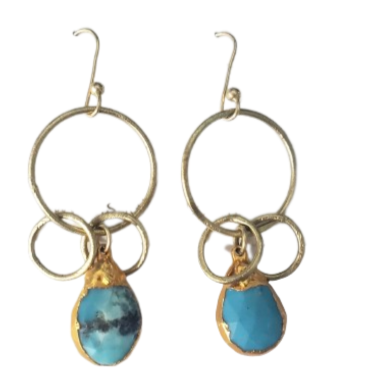Cascading Circles with Turquoise Earrings