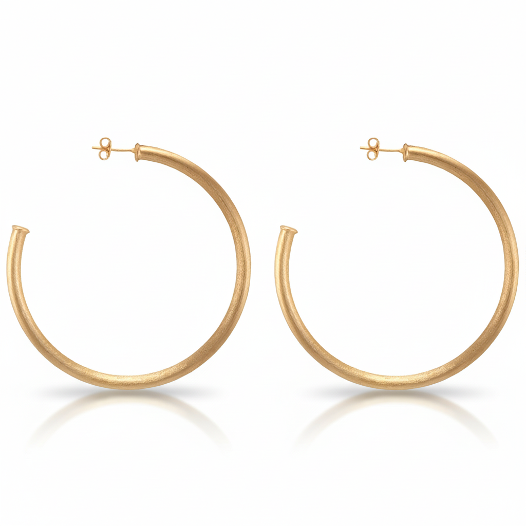 Sheila Fajl brushed champagne everybody’s favorite hoop earrings