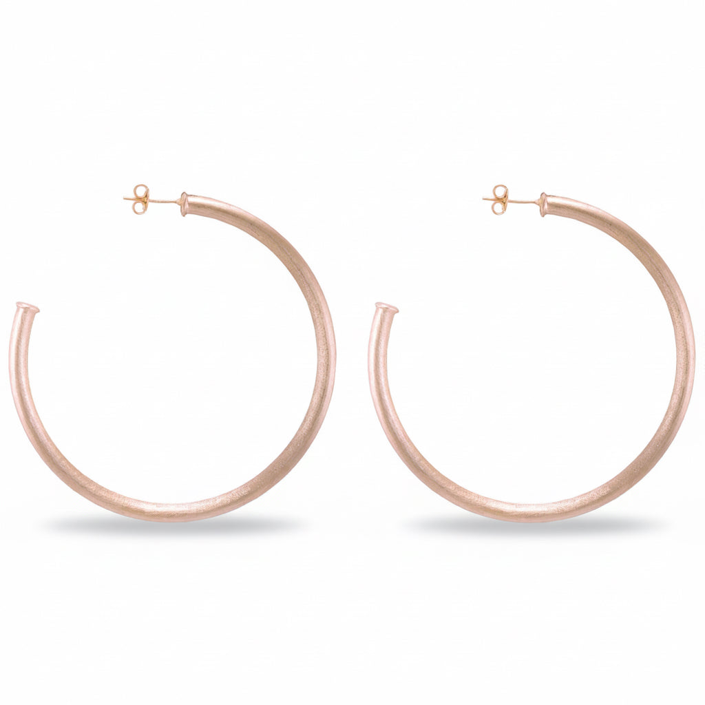Sheila Fajl brushed rose gold everybody’s favorite hoop earrings