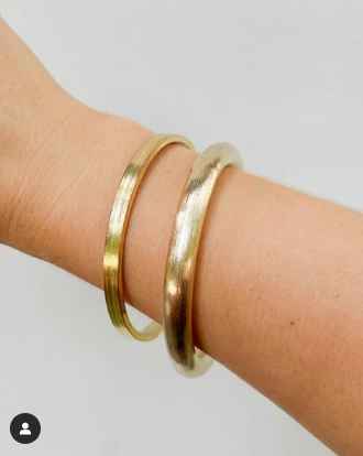8mm Gold-Toned Flat Cuff Bracelet