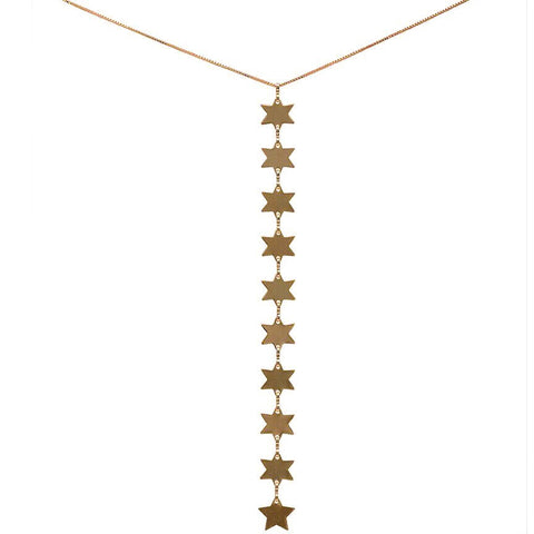 Champagne Rigel Star Lariat Necklace
