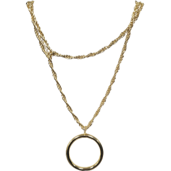 Circle Ring Double Chain Necklace