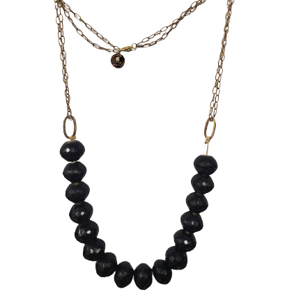Black Beads on Double Chain