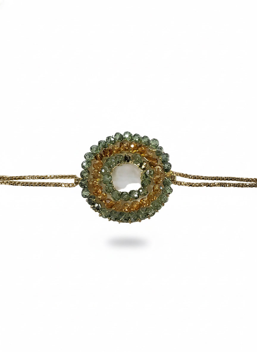 Beaded Crystal Circle Bracelet