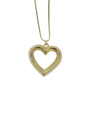Open Heart Pyramid Charm Necklace