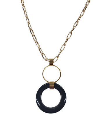 Black Acrylic Circle Necklace