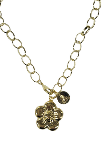 Flower of Gold Charm Necklace