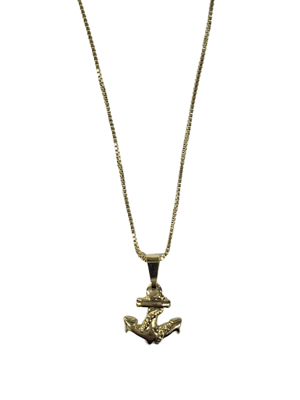 Shiny Small Anchor Charm Necklace