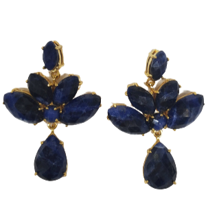 Sodalite Floral Earrings