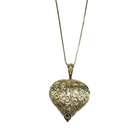 Swirled Heart Charm Necklace