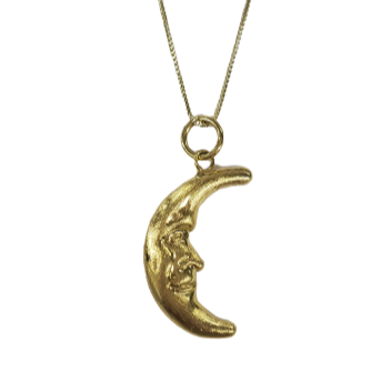 Smiling Moon Charm Necklace