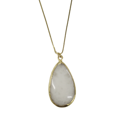 Moonstone Teardrop Charm Necklace