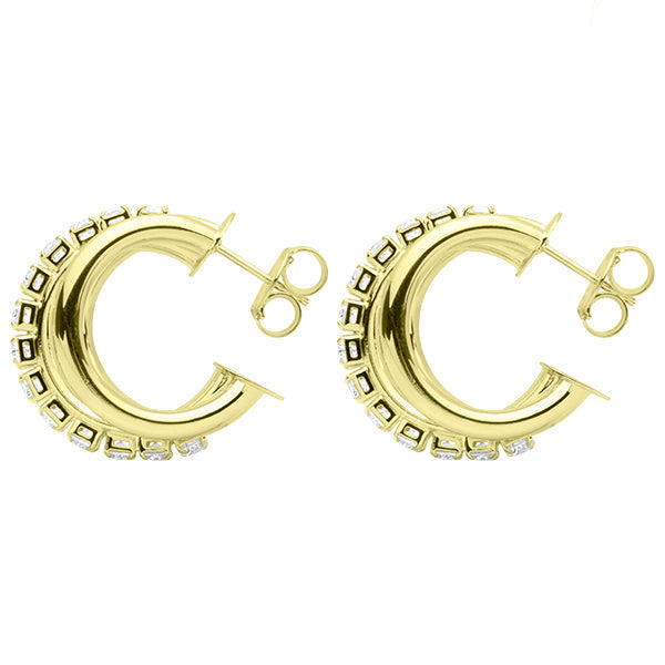 Small Triple Claire Hoops with CZs