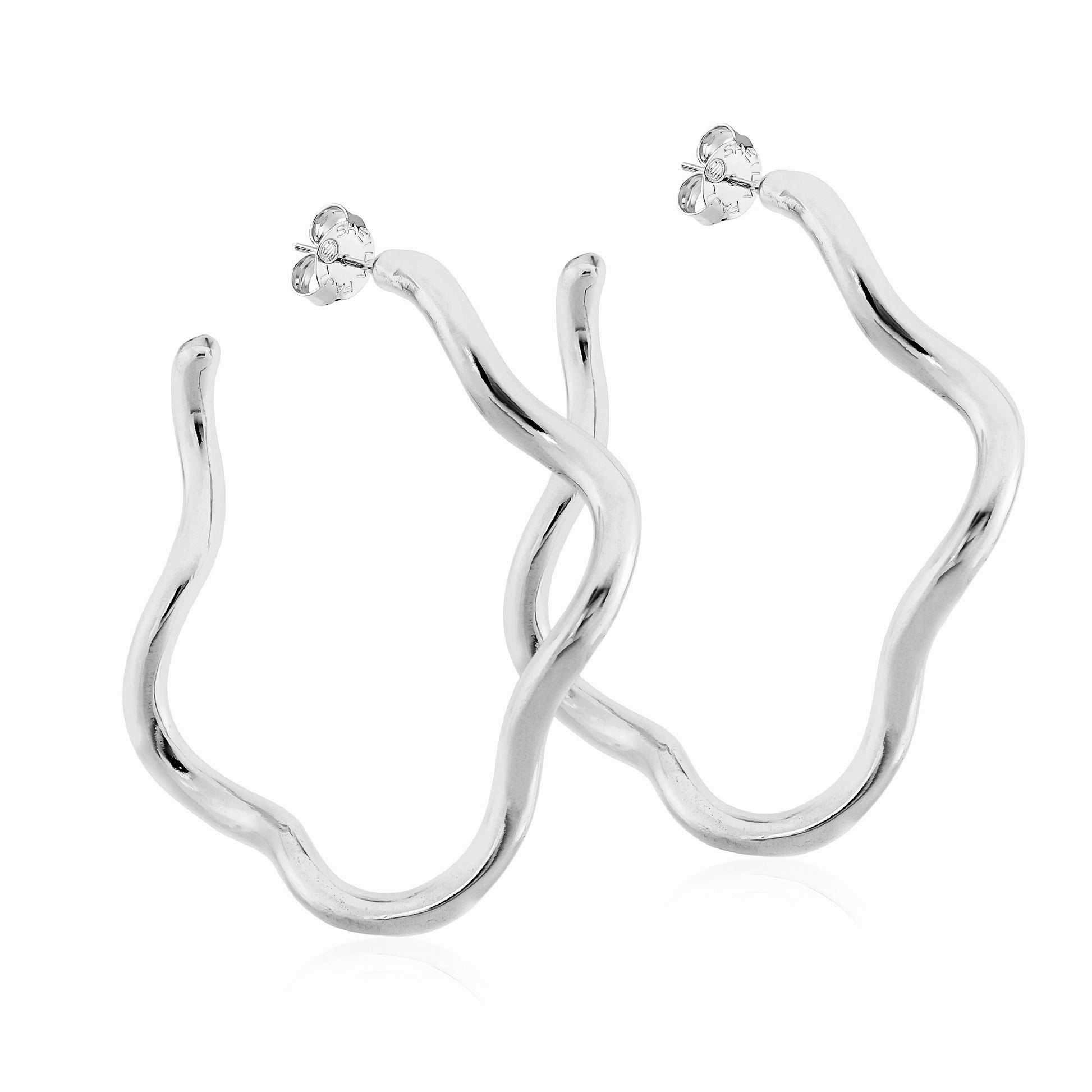 Sheila Fajl wiggle silver hoop earrings 