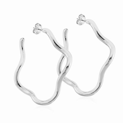Sheila Fajl wiggle silver hoop earrings 