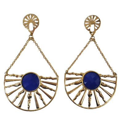 Blue Coin Earrings