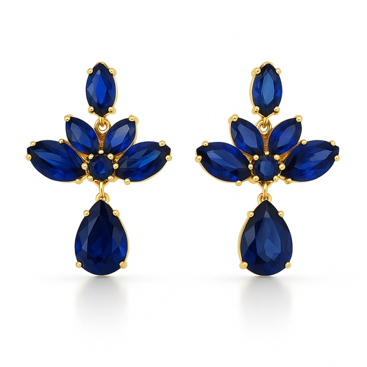 Sodalite Floral Earrings