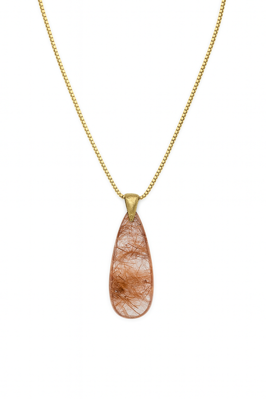 Red Rutilated Quartz Charm Necklace