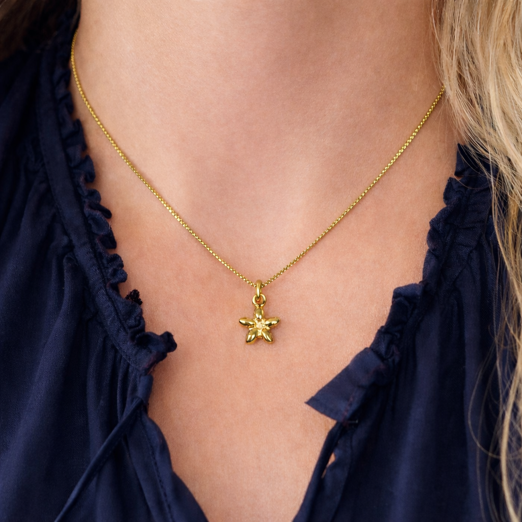 Tiny Flower Charm Necklace