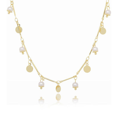 Luna Pearl Disc Choker
