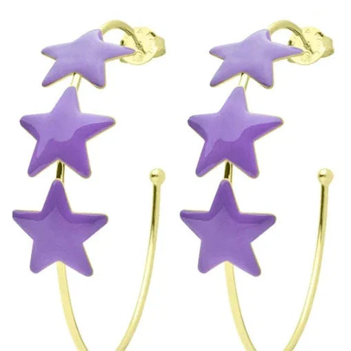 Resin Silvina Star Hoops