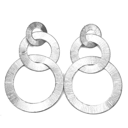 Tri-Circle Brushed Anna Earrings