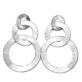 Tri-Circle Brushed Earrings