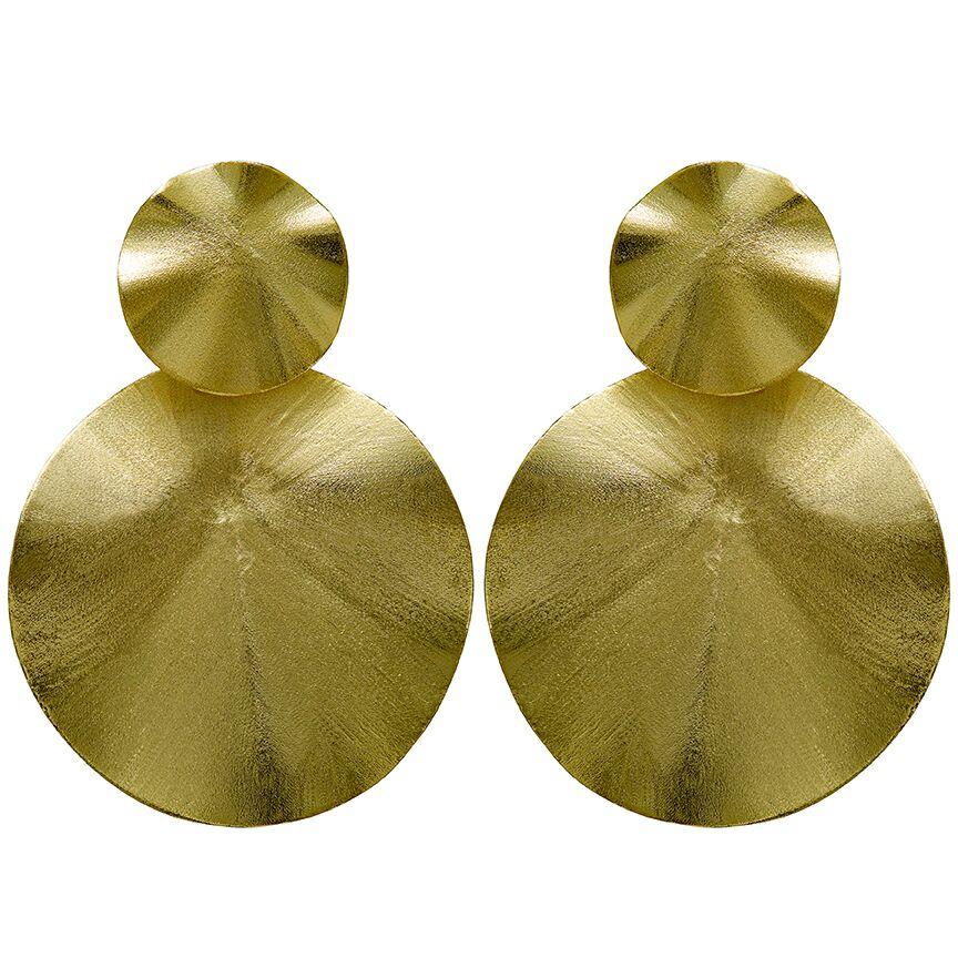 Orecchini A Cerchio Sheila Fajl Lunaria Statement In Ottone Placcato Oro - Brasile