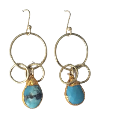 Cascading Circles with Turquoise Earrings