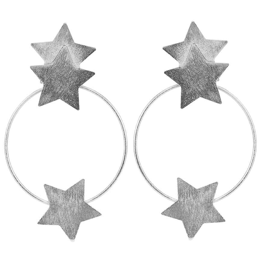 Rose Gold Small Cassiopeia Star Hoops