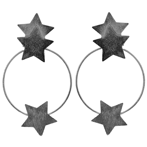 Rose Gold Small Cassiopeia Star Hoops