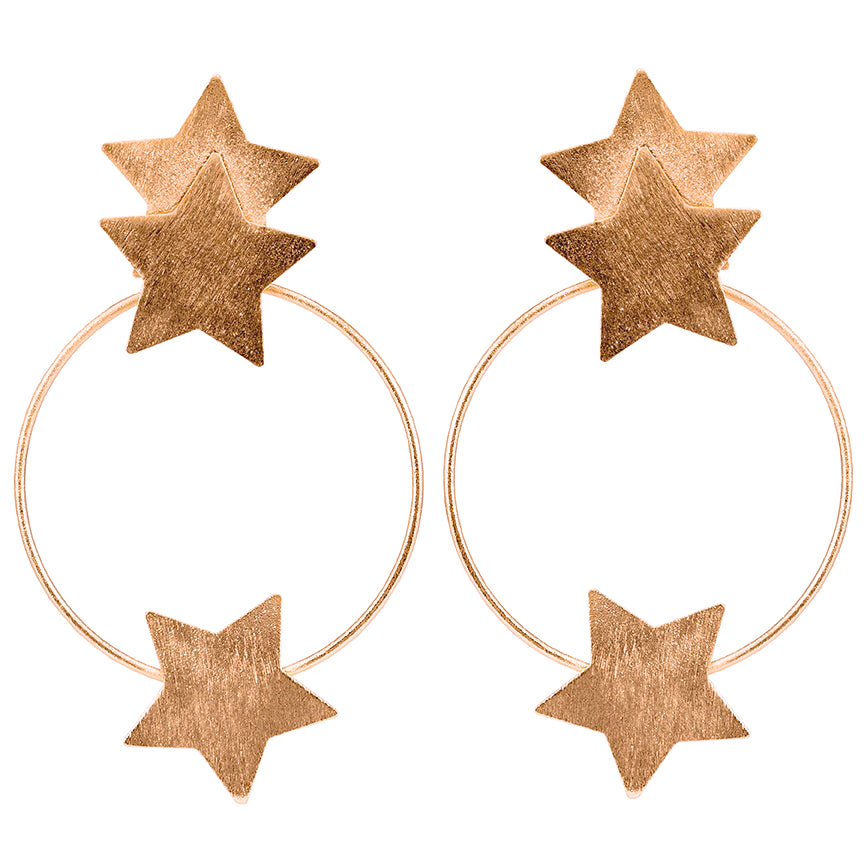Rose Gold Small Cassiopeia Star Hoops