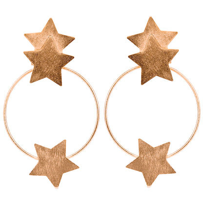 Rose Gold Small Cassiopeia Star Hoops