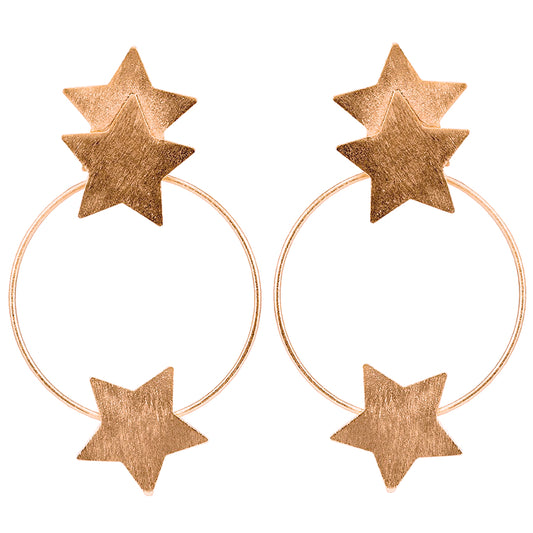 Rose Gold Small Cassiopeia Star Hoops