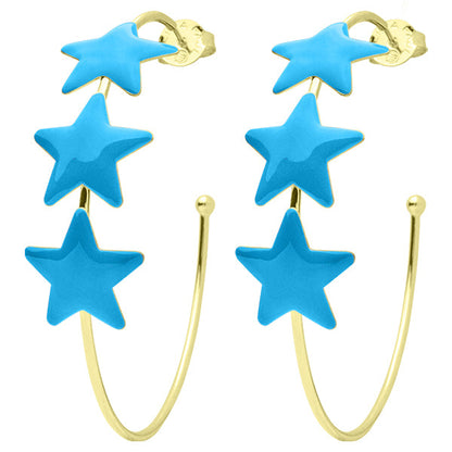 Resin Silvina Star Hoops