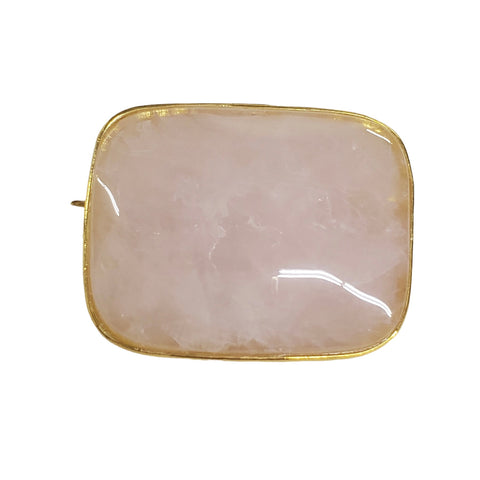 Rectangle Pink Agate Pin