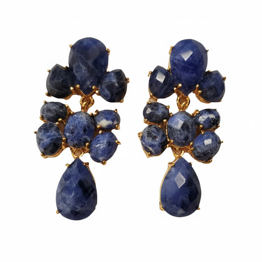 Dark Stone Drop Earrings