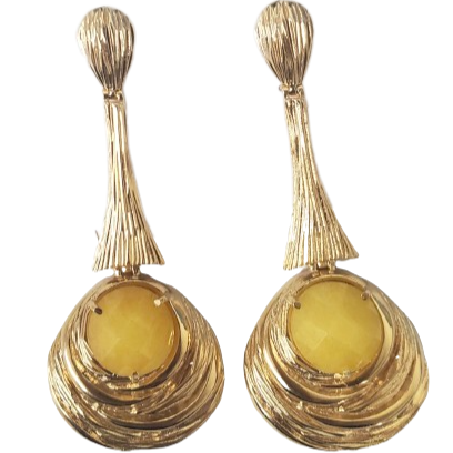 Yellow Agate Stone Earrings